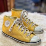 RADICAL 1990S BRIGHT LEATHER HIGH TOP LACE-UP SNEAKERS AS-IS
