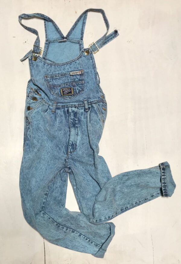product details: ACID WASH DENIM OVERALLS SPECIAL FORCES HELICOPTER LOGO photo