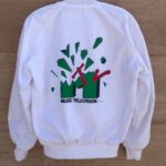 MTV SHATTERED ABSTRACT LOGO BOMBER JACKET- AS IS