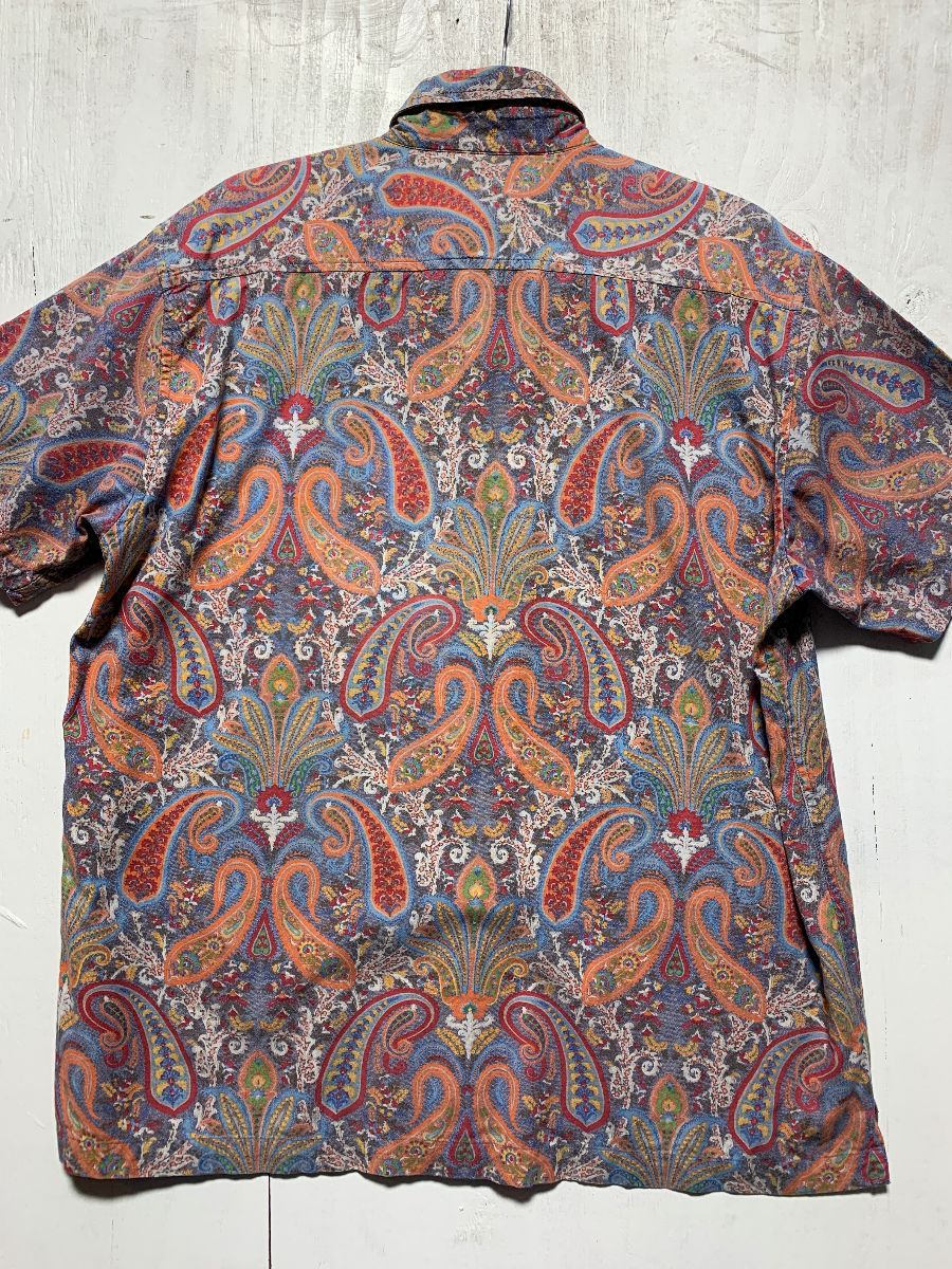 Woven Funky Paisley Print Ss Bd Shirt With Front Pocket | Boardwalk Vintage