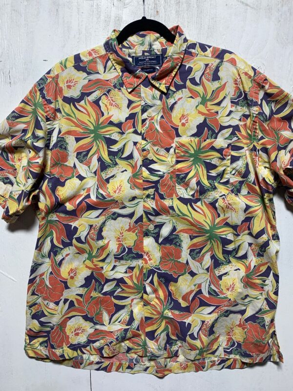 product details: FUNKY FLORAL PRINT POLO SPORT HAWAIIAN SS BD SHIRT photo