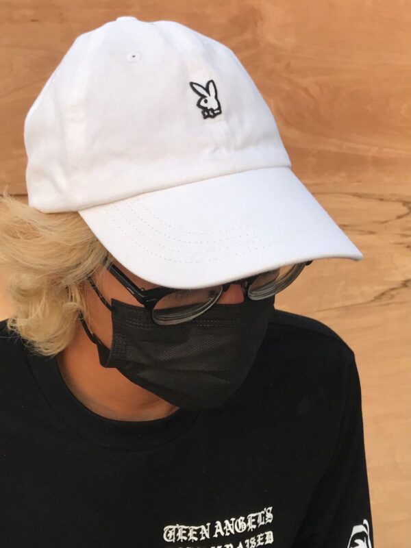 product details: PLAYBOY BUNNY LOGO EMBROIDERED BASEBALL CAP DAD HAT photo
