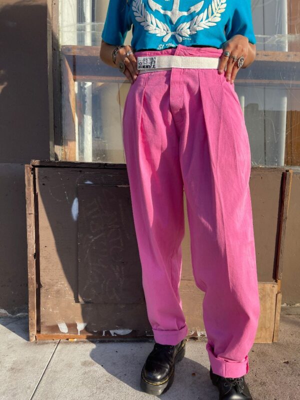product details: VINTAGE 1980S COTTON JIMMY Z TAPERED PANTS VELCRO CLOSURE *DEADSTOCK AS-IS photo