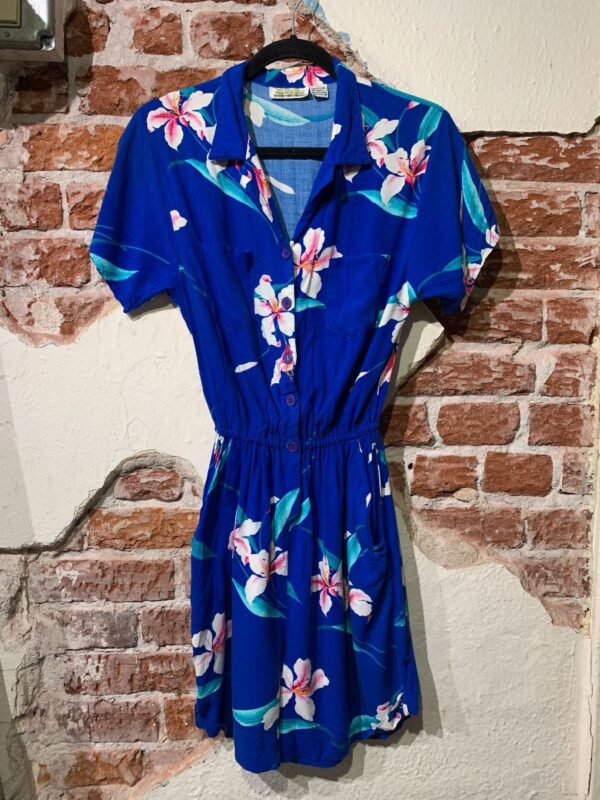 product details: 1990S RAYON SS BD TROPICAL PRINT ROMPER photo