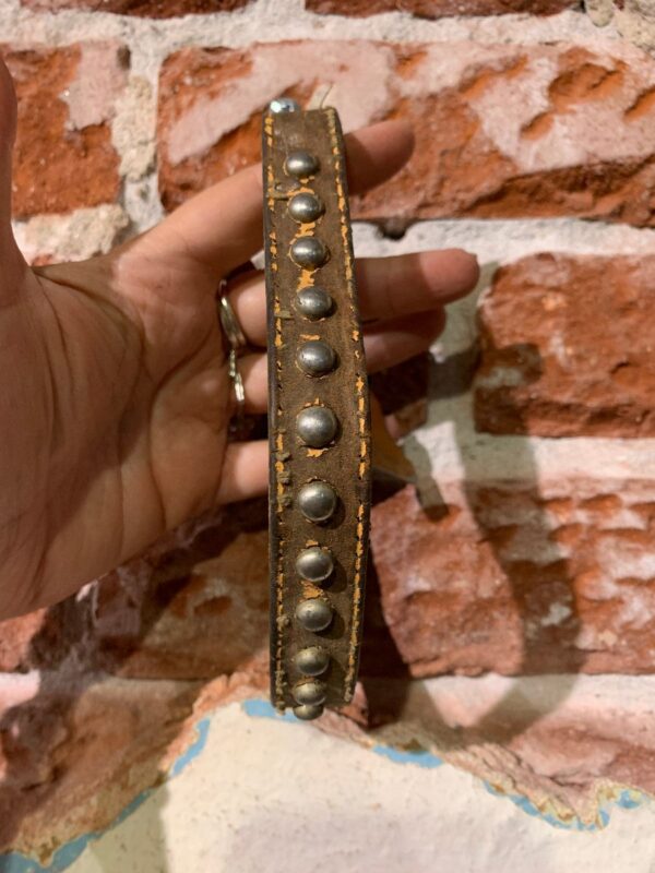 product details: STUDDED LEATHER DOG COLLAR LA CITY 1978-1979 DOG TAG AS-IS photo