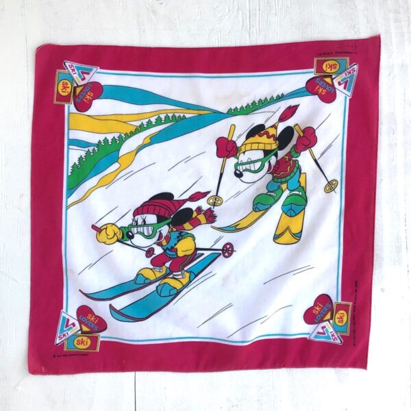 product details: MICKEY AND MINNIE MOUSE SKI LOVERS BANDANA AS-IS photo