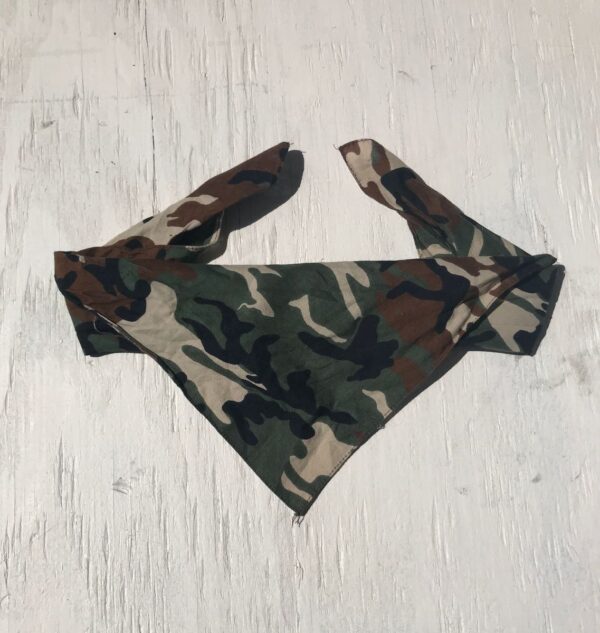 product details: ALLOVER CAMO PRINT COTTON BANDANA AS-IS photo