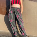 DEADSTOCK 1990S ABSTRACT DESIGN DRAWSTRING COTTON HAMMER PANTS