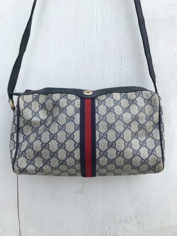 product details: GUCCI GG EMBLEM PATTERN CROSSBODY BAG WITH CENTER STRIPE - AS IS photo