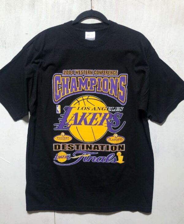 product details: LAKERS 2004 FISH SWISH WESTERN CONFERENCE CHAMPION SHIRT photo