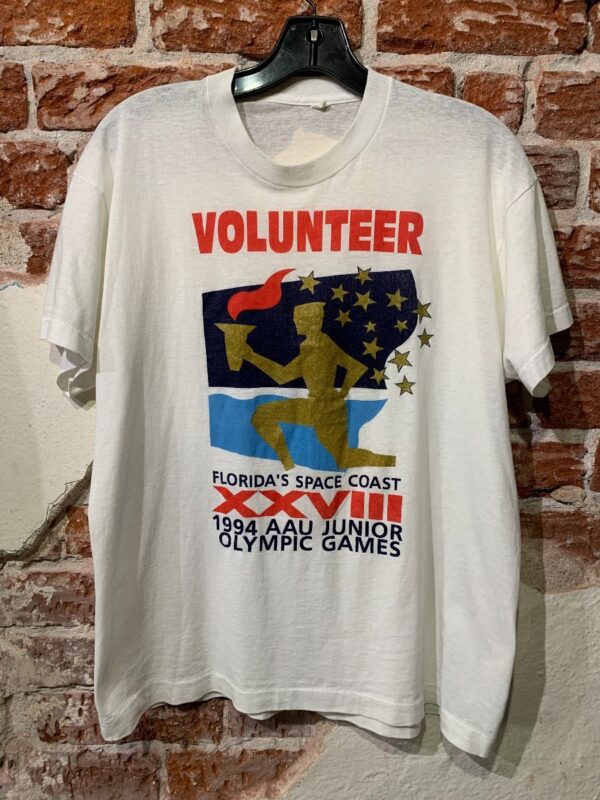 product details: VOLUNTEER FLORIDAS SPACE COAST 1994 JUNIOR OLYMPIC GAMES GRAPHIC T-SHIRT photo
