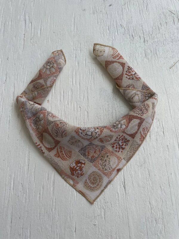 product details: ALLOVER SHELL PRINT THIN SHEER SQUARE NECK SCARF photo