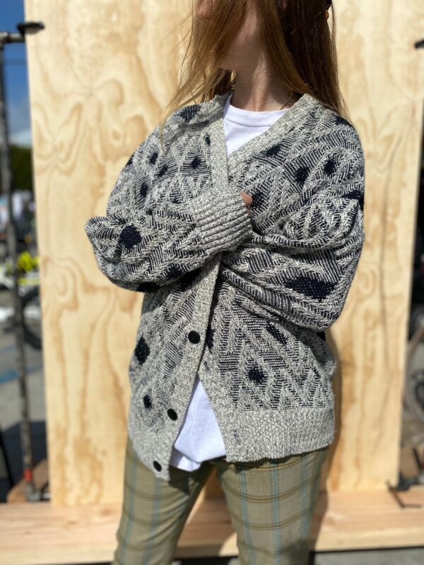 product details: 1990S FUNKY IKAT KNIT CARDIGAN SWEATER photo