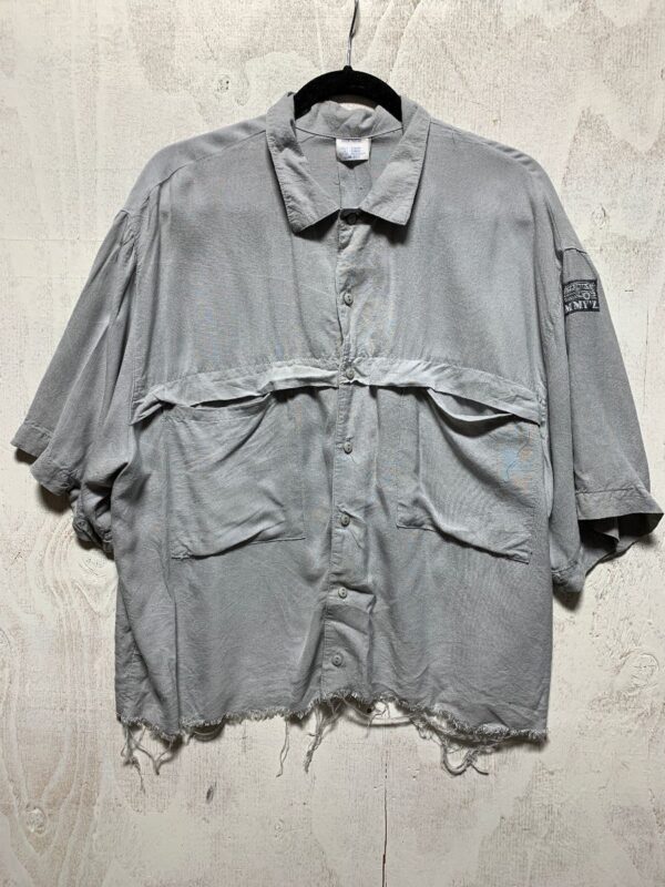 product details: THRASHED JIMMY Z OVERSIZED FADED SS COLLARED BUTON-UP SHIRT AS-IS photo