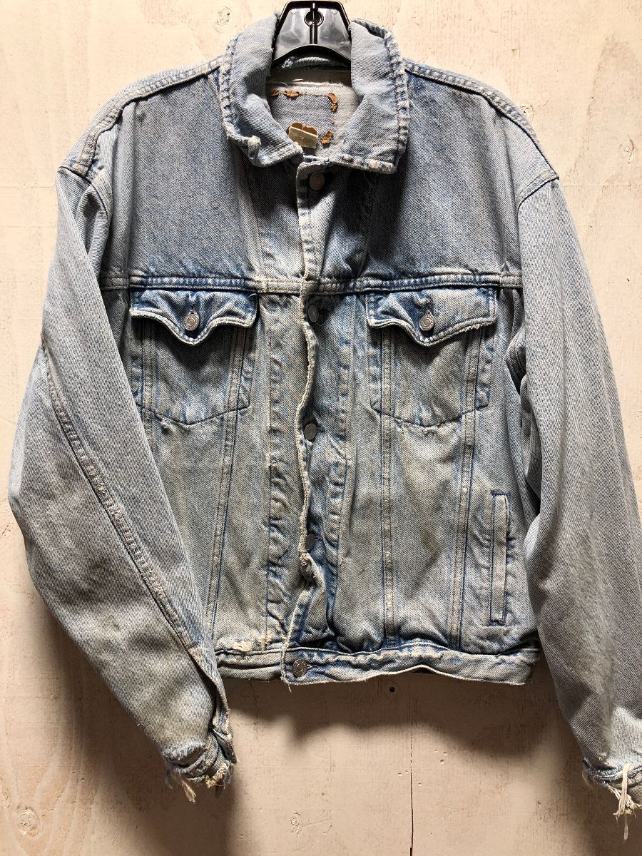 ART] The first jacket I ever made using a vintage Gap denim jacket