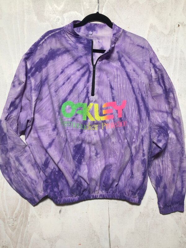 product details: RAD & RARE TIE-DYE THERMONUCLEAR PROTECTION HALF-ZIP WINDBREAKER photo