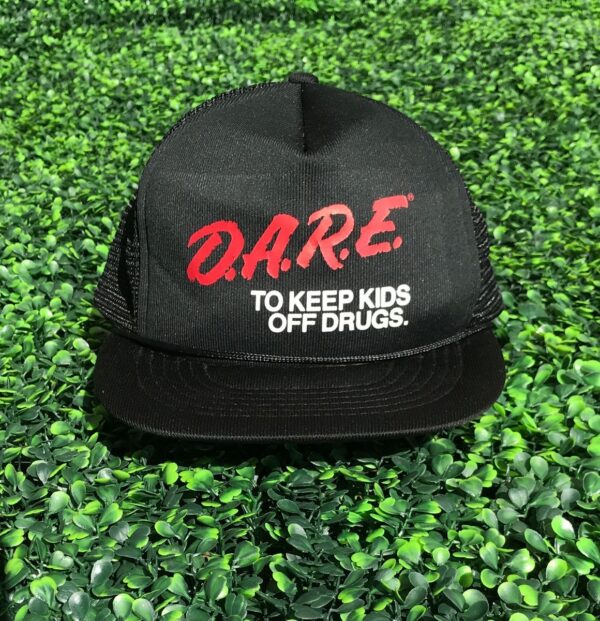 product details: DARE TO KEEP KIDS OFF DRUGS SNAPBACK MESH TRUCKER HAT photo