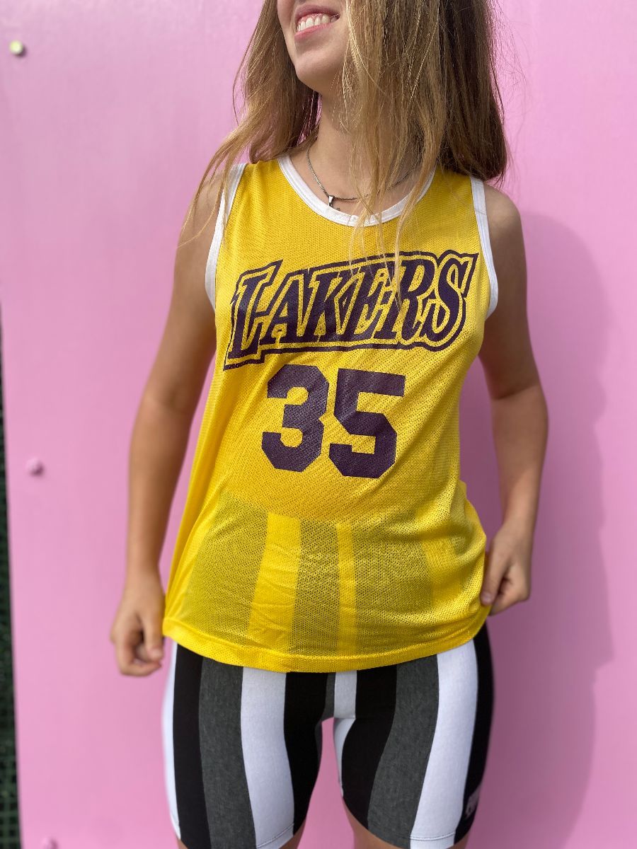 1970s Ladies Basketball Los Angeles Lakers Number 35 Jersey Small Fit