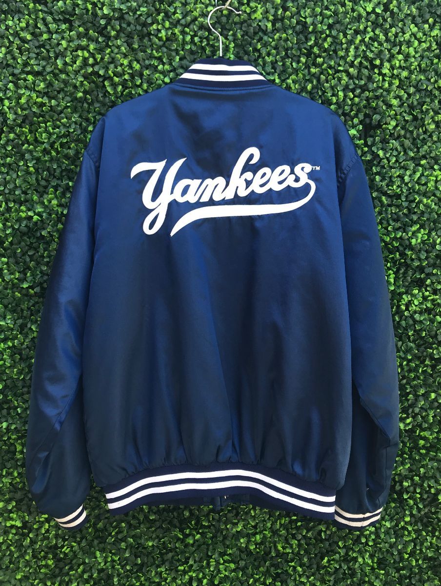 New York Yankees Satin Embroidered Bomber Jacket | Boardwalk Vintage
