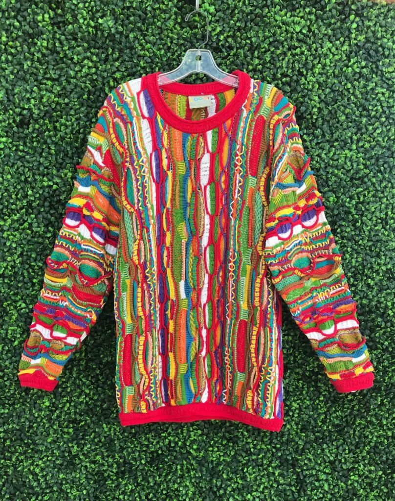 Vintage 80s Coogi Australia Rainbow Biggie Smalls Notorious Big Large