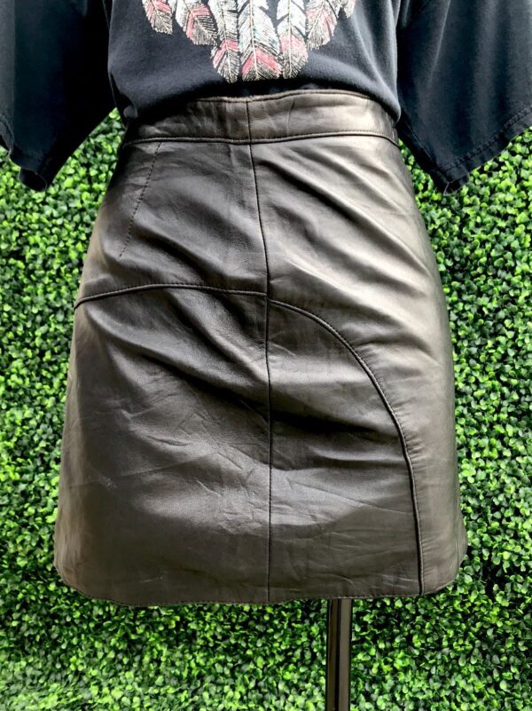 product details: 1980S-90S BUTTER SOFT LEATHER PANELED MINI-SKIRT photo
