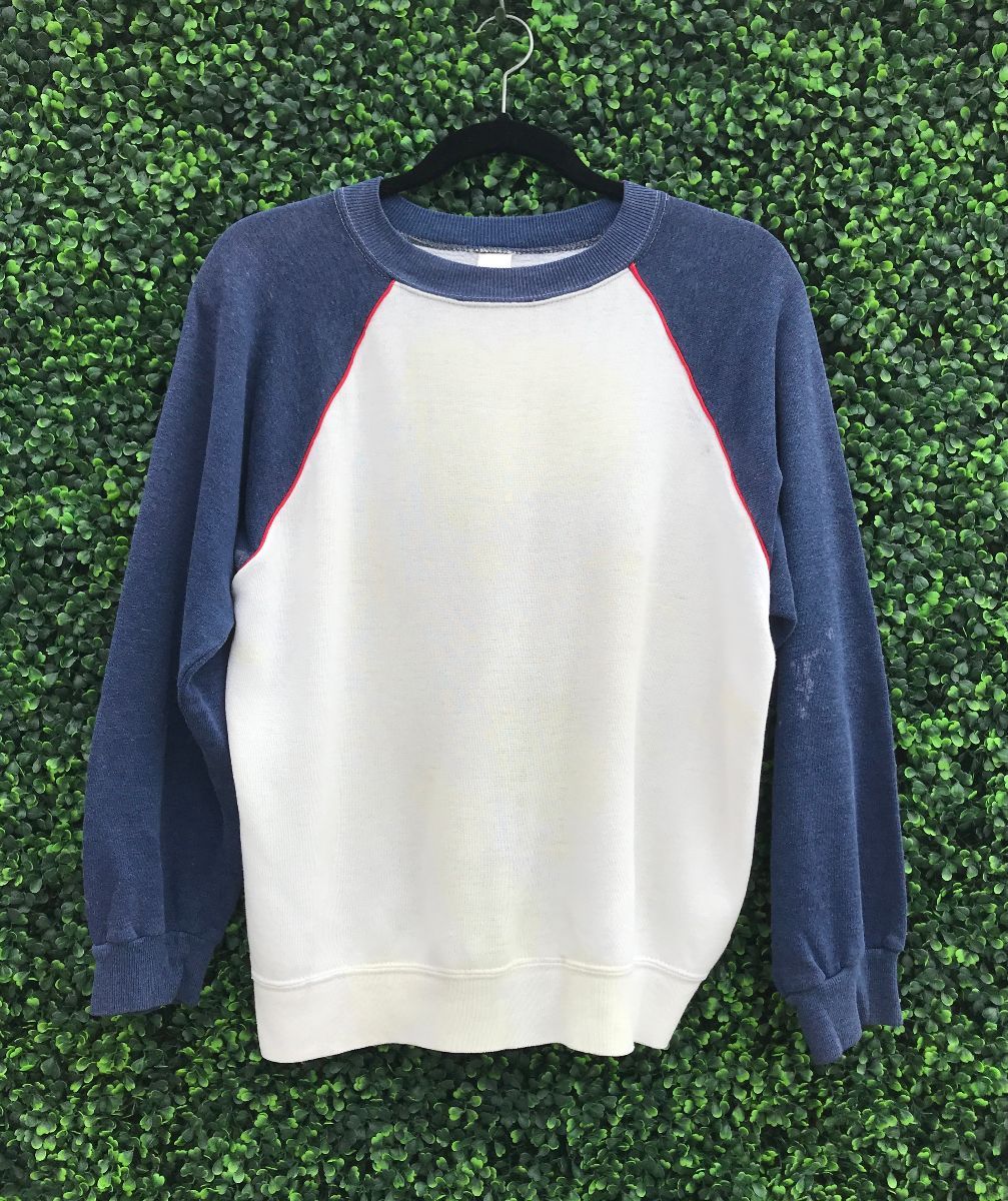 Super Retro Tricolor Basic Raglan Crewneck Sweatshirt | Boardwalk Vintage