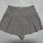 HIGH WAISTED PLEATED PINSTRIPE COTTON SHORTS