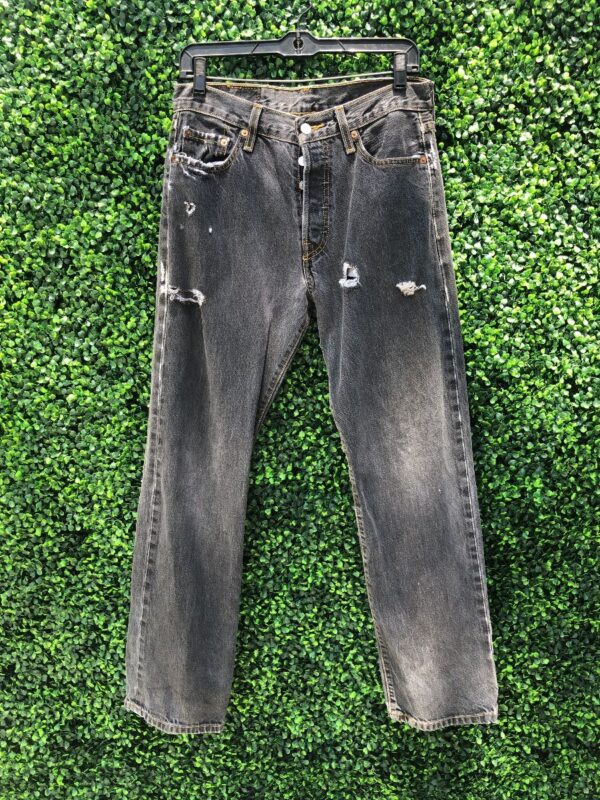 product details: FADED 501 LEVIS DENIM PANTS WITH HOLES 30X30 photo