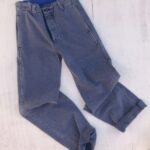 THICK DISTRESSED TOP CANVAS FRENCH WORKWEAR INDIGO DYED PANTS