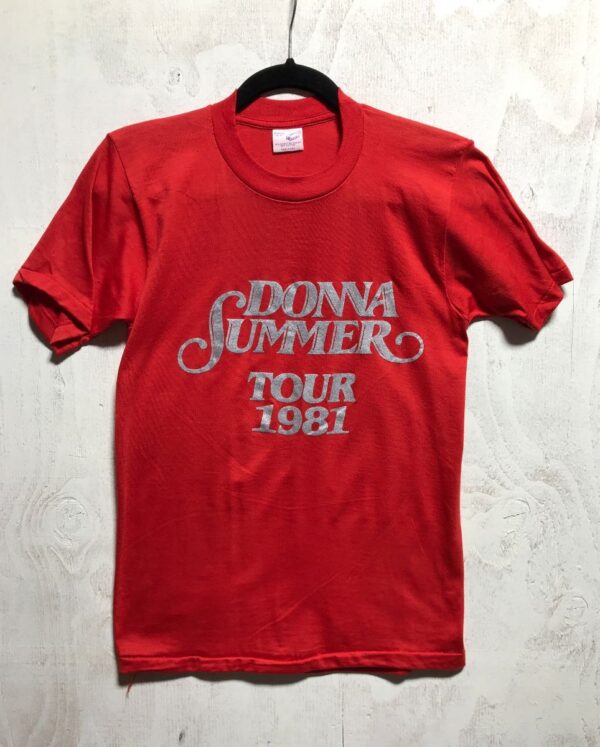 product details: DEADSTOCK DONNA SUMMER METALLIC SILVER 1981 SUMMER IS BACK TOUR MERCH TSHIRT photo