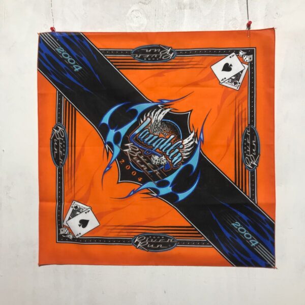 product details: 2004 LAUGHLIN RIVER RUN BANDANA WITH DICE, FLAMES, AND WINGS photo
