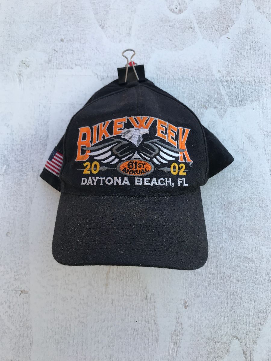 CSI 61ST ANNUAL 2002 DAYTONA BEACH BIKE WEEK SNAPBACK HAT in BLACK