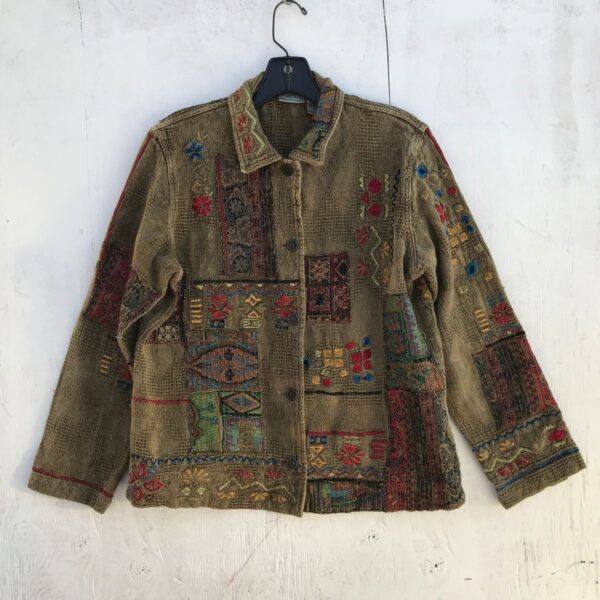 product details: RAD DESIGNS AND FLOWER BUTTON UP EMBROIDERED JACKET photo
