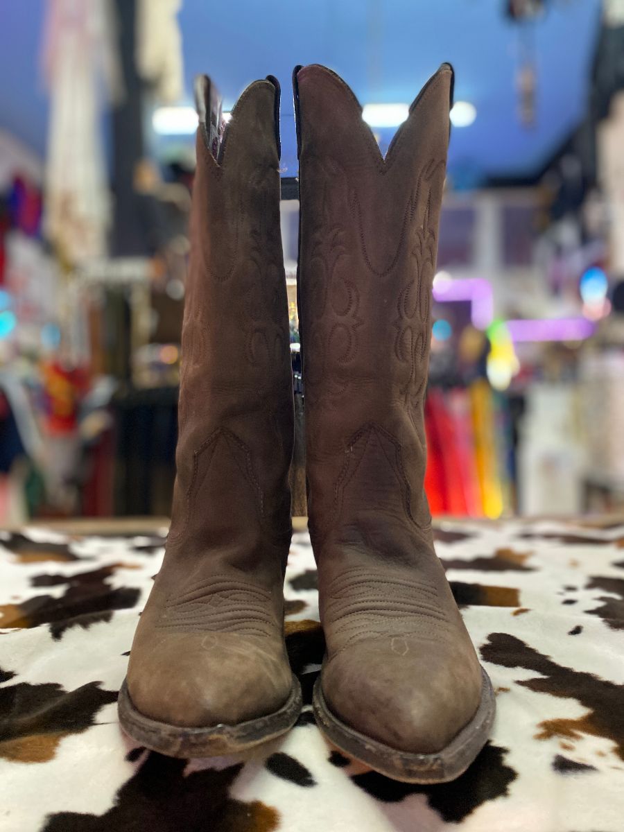 Super Soft Brushed Leather Tall Pointy Toe Cowboy Boots With ...