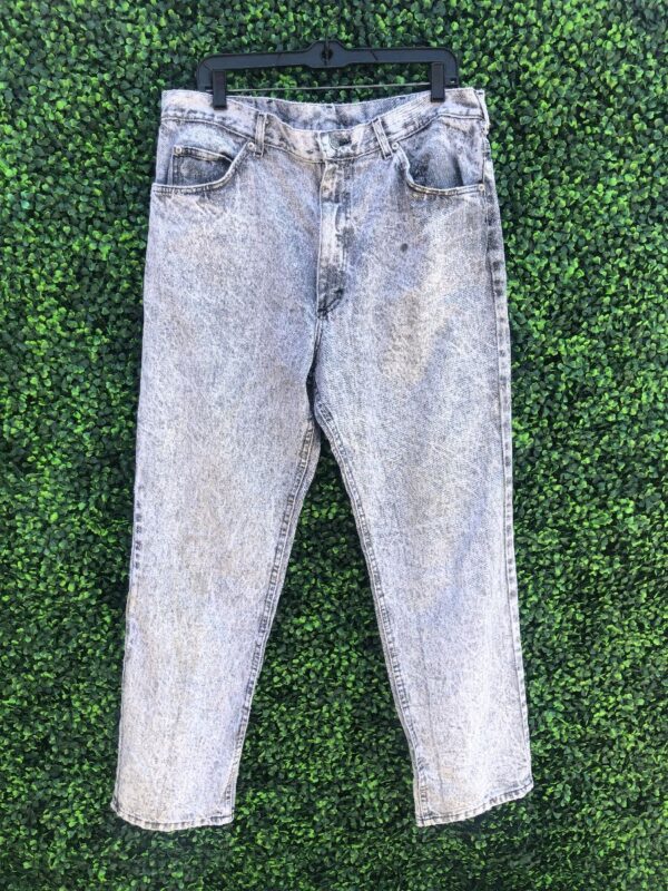 product details: RADICAL VINTAGE RIDERS BY LEE ACID WASH STRAIGHT CUT DENIM 90S JEANS photo