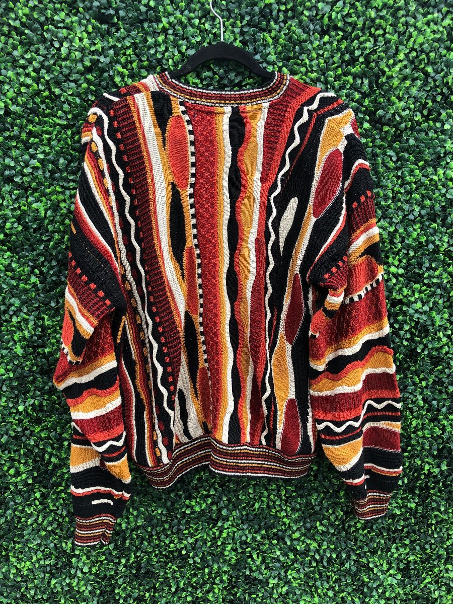 1990s Coogi Inspired 3-d Knit Pullover Cosby Sweater | Boardwalk Vintage