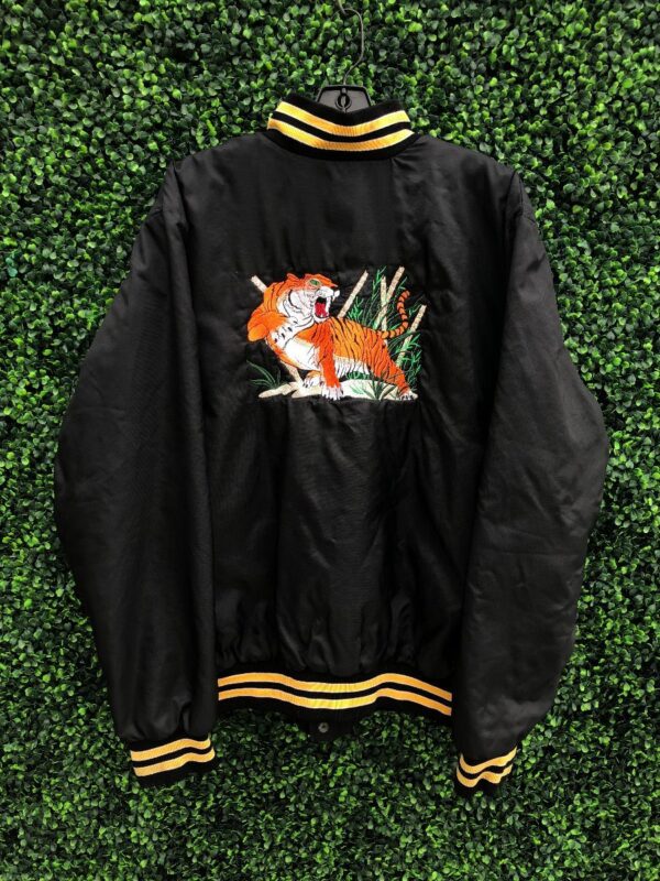 product details: NICK CERIOS KENPO MARTIAL ARTS SATIN BUTTON UP JACKET W/ EMBROIDERED TIGER ON BACK photo