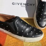 WIBERLUX GIVENCHY MEN’S CROSS PRINT REAL LEATHER SLIP-ON SNEAKERS #GIVENCHY