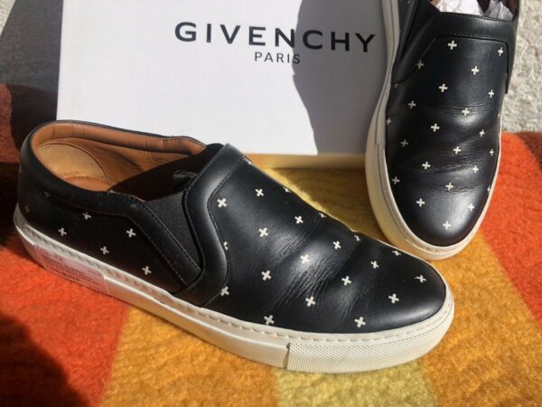product details: WIBERLUX GIVENCHY MEN’S CROSS PRINT REAL LEATHER SLIP-ON SNEAKERS #GIVENCHY photo