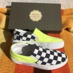 GREATS SLIP ON CANVAS SNEAKERS WITH SOLID FRONT CHECKERED SIDES MADE IN ITALY