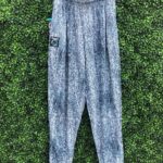 DEADSTOCK MARBLED ACID WASH PRINT ELASTIC WAIST 1980S-90S WORKOUT PANTS NWT NOS