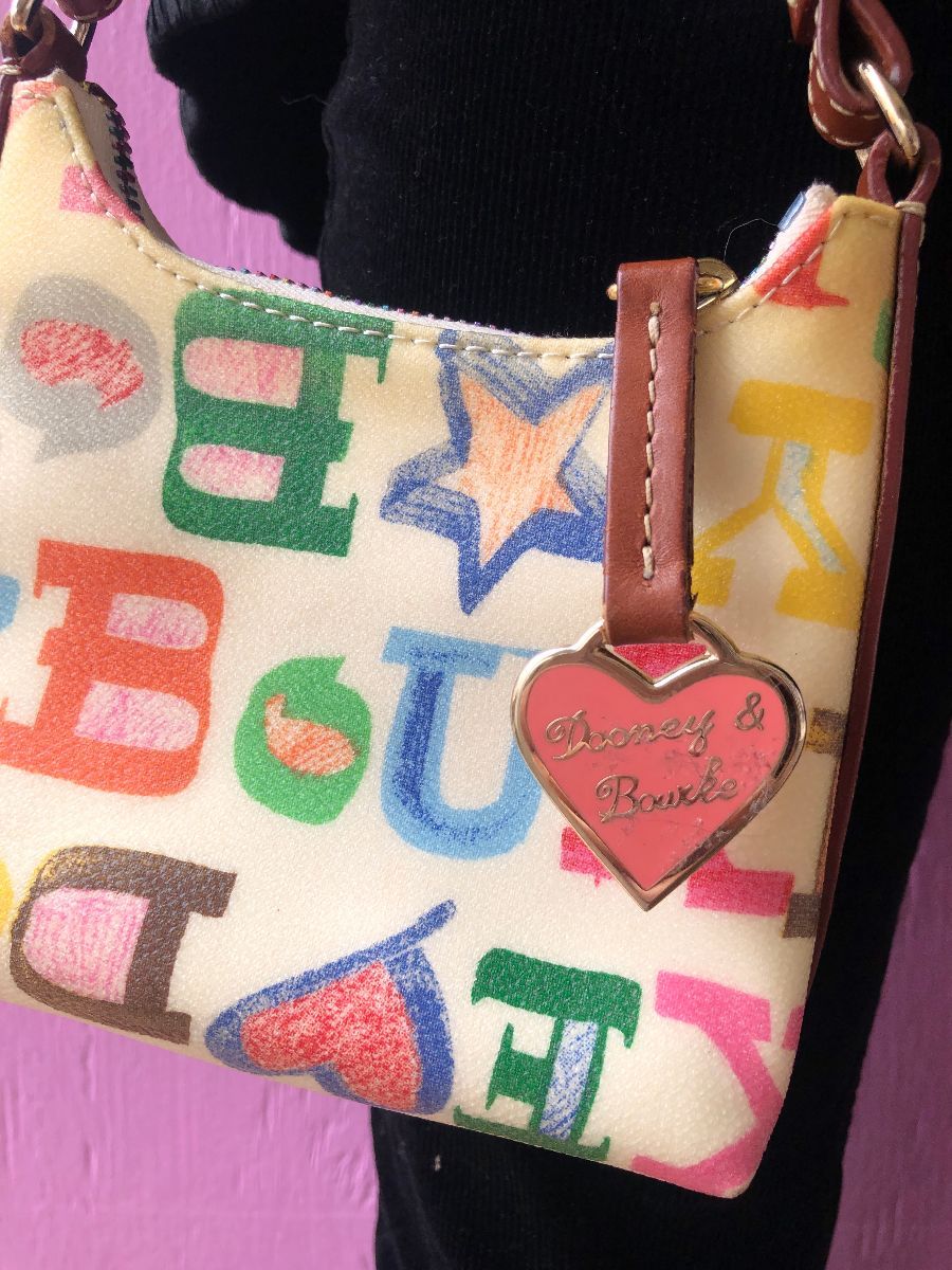 Dooney and Bourke tote-blue/pink graffiti