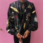 EMBROIDERED TIME WATCHPIECE AND CLOCK BOMBER JACKET