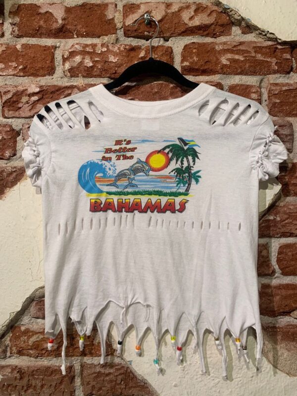 product details: KIDS ITS BETTER IN THE BAHAMAS DISTRESSED BEADED T-SHIRT photo
