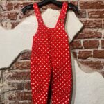 AMAZING KIDS QUILTED POLKA DOT OVERALLS JUMPSUIT ONESIE AS-IS