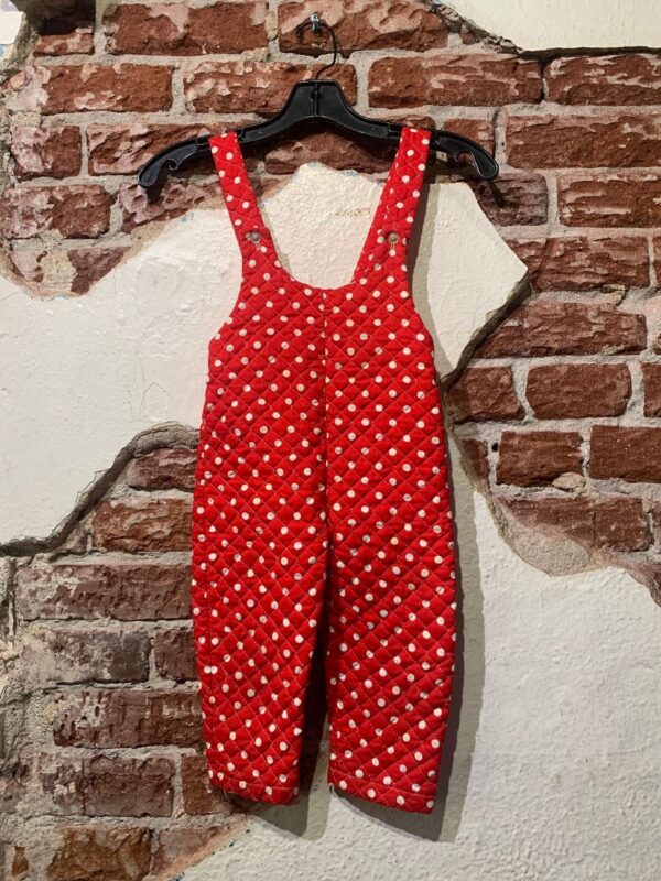 product details: AMAZING KIDS QUILTED POLKA DOT OVERALLS JUMPSUIT ONESIE AS-IS photo