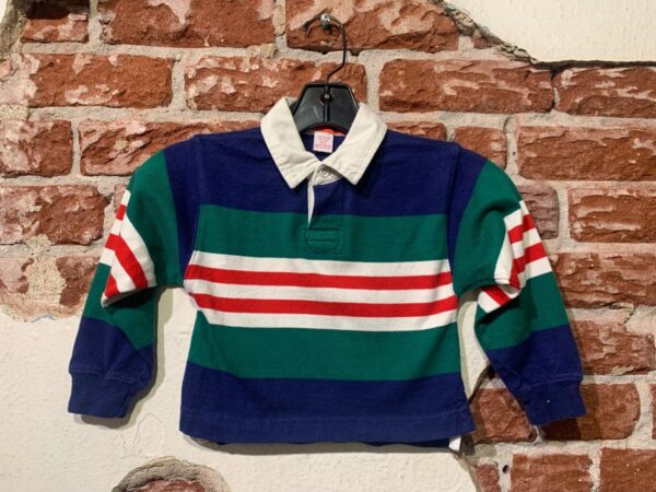 product details: KIDS LONG SLEEVE STRIPED COLOR-BLOCK POLO photo