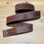 LEATHER BELT WITH FLAT ROUND STUD TRIM NO BUCKLE