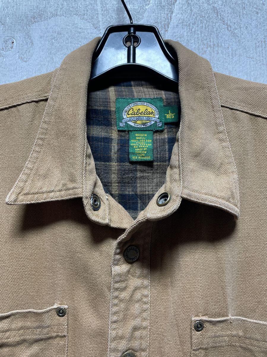 Flannel-lined Button Up Collared Trucker Jacket- As Is | Boardwalk Vintage