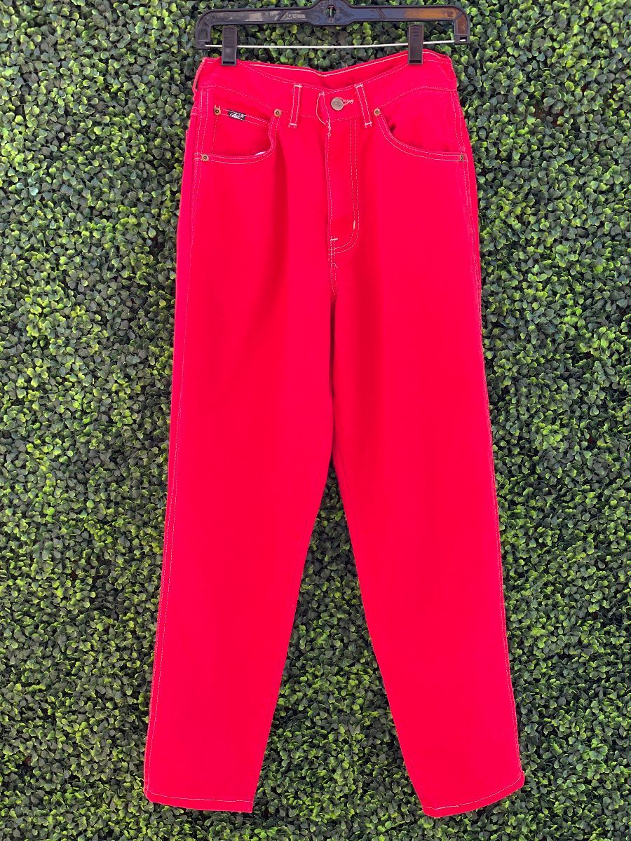 1980s Sweet Contrast White Stitching Denim Pants | Boardwalk Vintage